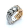 2.7ct Round Cut European Shank Two Tone Engagement Ring