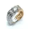 2.7ct Round Cut European Shank Two Tone Engagement Ring