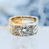 2.7ct Round Cut European Shank Two Tone Engagement Ring
