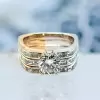 2.7ct Round Cut European Shank Two Tone Engagement Ring