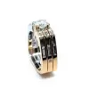 2.7ct Round Cut European Shank Two Tone Engagement Ring