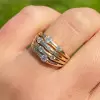 Scattered White Sapphire Modern Wedding Band