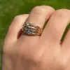 Scattered White Sapphire Modern Wedding Band