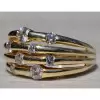 Scattered White Sapphire Modern Wedding Band