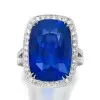 16ct Cushion Cut Blue Sapphire Halo Cocktail Ring