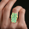4ctw Multi-cut Emerald Long Cocktail Ring