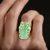 4ctw Multi-cut Emerald Long Cocktail Ring