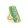 4ctw Multi-cut Emerald Long Cocktail Ring