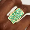 4ctw Multi-cut Emerald Long Cocktail Ring