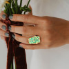4ctw Multi-cut Emerald Long Cocktail Ring
