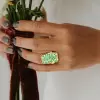 4ctw Multi-cut Emerald Long Cocktail Ring
