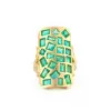4ctw Multi-cut Emerald Long Cocktail Ring