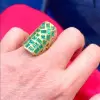 4ctw Multi-cut Emerald Long Cocktail Ring