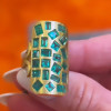 4ctw Multi-cut Emerald Long Cocktail Ring