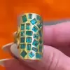 4ctw Multi-cut Emerald Long Cocktail Ring