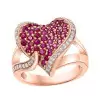 3ctw White Sapphire and Ruby Heart Cocktail Ring