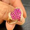 3ctw White Sapphire and Ruby Heart Cocktail Ring