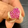 3ctw White Sapphire and Ruby Heart Cocktail Ring