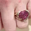 3ctw White Sapphire and Ruby Heart Cocktail Ring