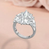 6ctw Multi-cut Cluster White Sapphire Engagement Ring