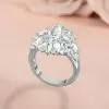 6ctw Multi-cut Cluster White Sapphire Engagement Ring