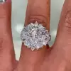 6ctw Multi-cut Cluster White Sapphire Engagement Ring