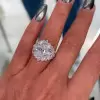 6ctw Multi-cut Cluster White Sapphire Engagement Ring