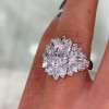 6ctw Multi-cut Cluster White Sapphire Engagement Ring