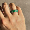14ctw Emerald Cut Ruby and Emerald Gold Tone Eternity Ring