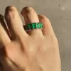 14ctw Emerald Cut Ruby and Emerald Gold Tone Eternity Ring