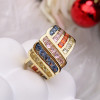 6ctw Multicolor Sapphire Intertwined Cocktail Ring