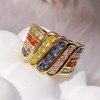 6ctw Multicolor Sapphire Intertwined Cocktail Ring