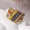 6ctw Multicolor Sapphire Intertwined Cocktail Ring