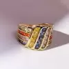 6ctw Multicolor Sapphire Intertwined Cocktail Ring