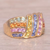 6ctw Multicolor Sapphire Intertwined Cocktail Ring