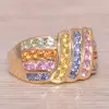 6ctw Multicolor Sapphire Intertwined Cocktail Ring