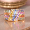 6ctw Multicolor Sapphire Intertwined Cocktail Ring