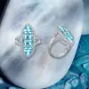 16ctw Cushion and Trillion Cut Aquamarine Cocktail Ring
