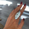 16ctw Cushion and Trillion Cut Aquamarine Cocktail Ring