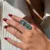 16ctw Cushion and Trillion Cut Aquamarine Cocktail Ring