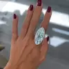 16ctw Cushion and Trillion Cut Aquamarine Cocktail Ring