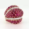 17ctw White Sapphire and Ruby Art-deco Dome Ring