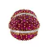 17ctw White Sapphire and Ruby Art-deco Dome Ring
