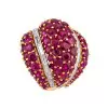 17ctw White Sapphire and Ruby Art-deco Dome Ring
