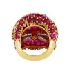 17ctw White Sapphire and Ruby Art-deco Dome Ring