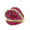 17ctw White Sapphire and Ruby Art-deco Dome Ring