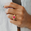 2ct Halo Heart Cut Ruby Infinity Shank Promise Ring