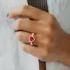 2ct Halo Heart Cut Ruby Infinity Shank Promise Ring