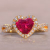 2ct Halo Heart Cut Ruby Infinity Shank Promise Ring
