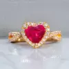 2ct Halo Heart Cut Ruby Infinity Shank Promise Ring